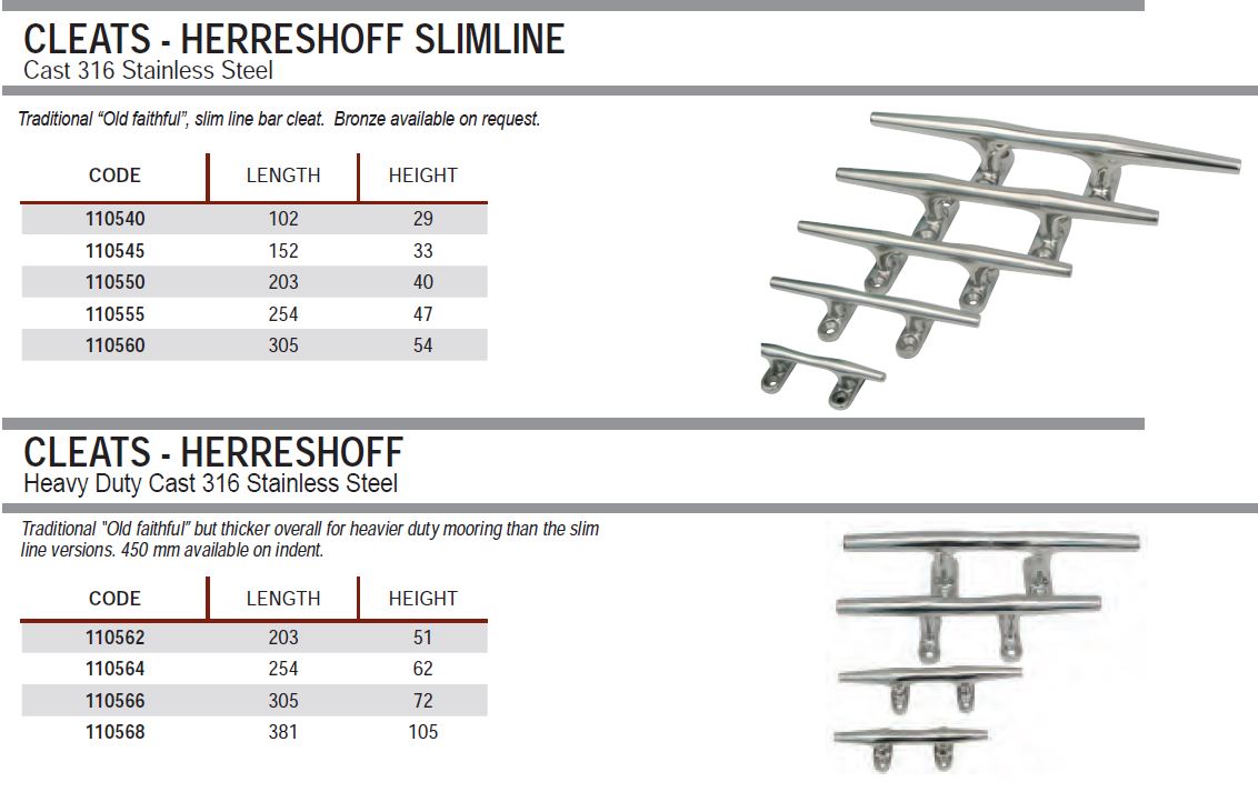 Accon Marine Cleats Deck Hardware So Pac Marine I Marine Equipment Distributor